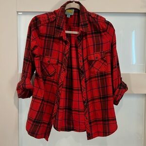 Red Flannel Button Down Shirt